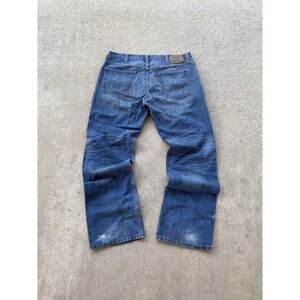 Vintage Levis 527 Low Boot Cut Denim Distressed Mens 38x32 Original Y2K Wash Sun